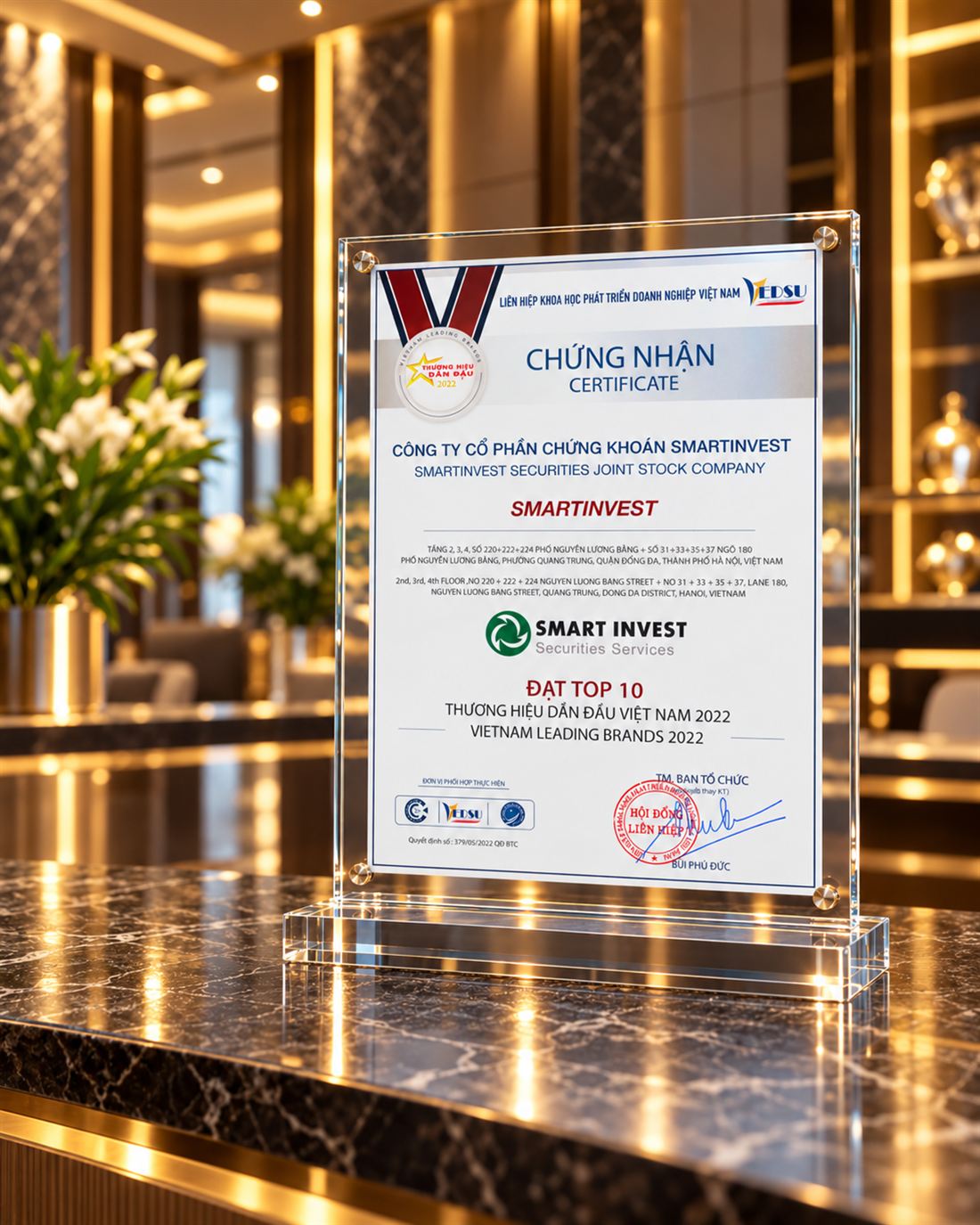 AAS certificate – Top 10 Leading Brands of Vietnam 2022