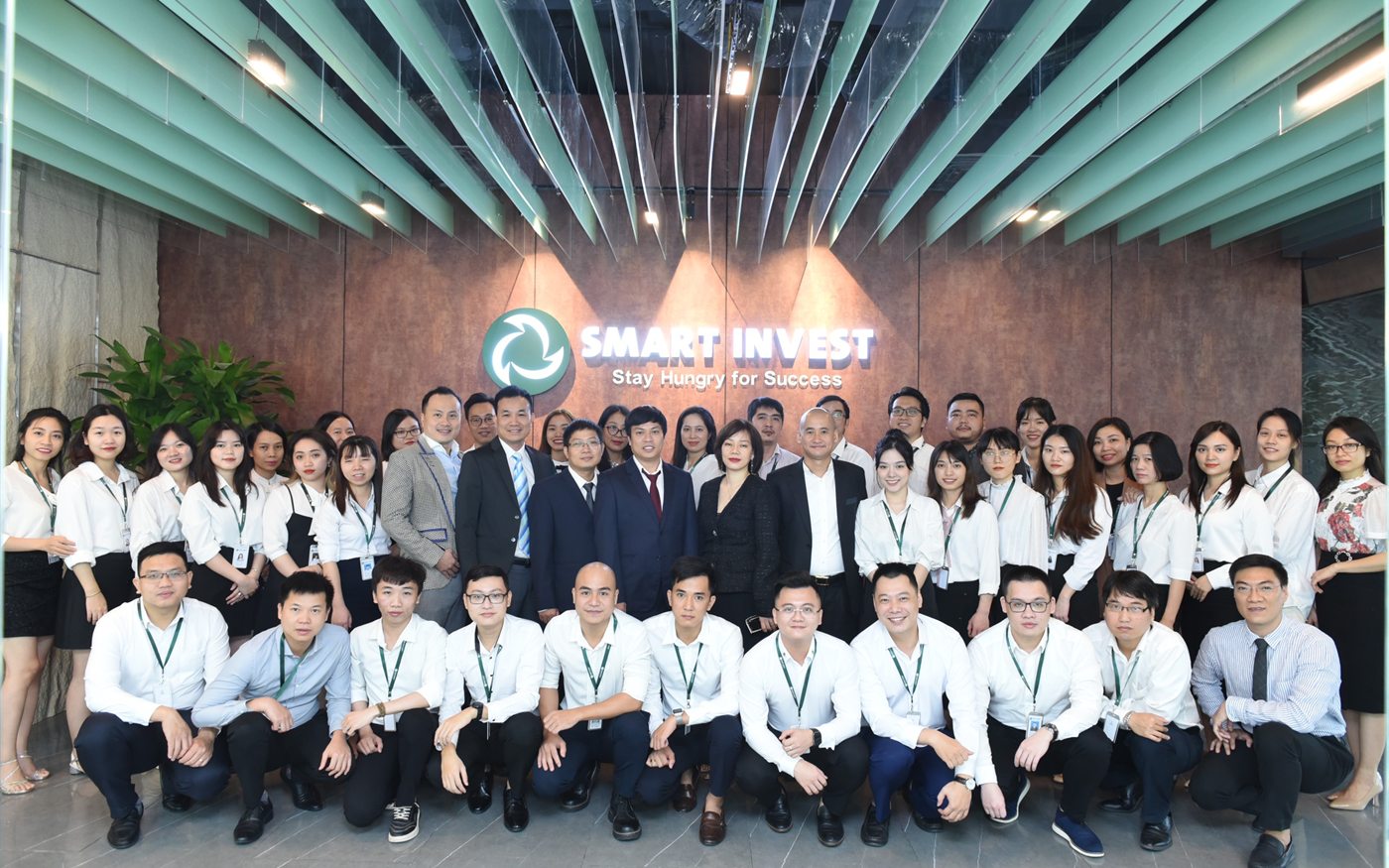 AAS staff in the lobby of the 222 Nguyen Luong Bang head office