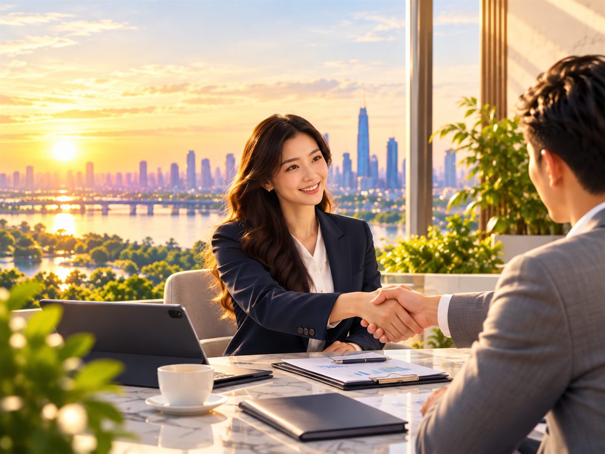 An AAS advisor shaking hands with a client