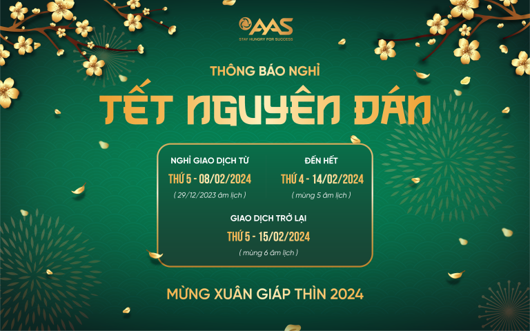 AAS THÔNG BÁO LỊCH NGHỈ TẾT NGUYÊN ĐÁN GIÁP THÌN 2024