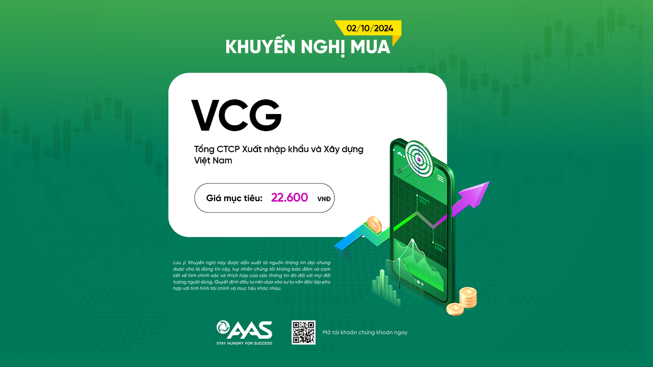 KHUYẾN NGHỊ VCG – TĂNG TRƯỞNG CÙNG ĐẦU TƯ CÔNG – GIÁ MỤC TIÊU 22.600 VNĐ/CP