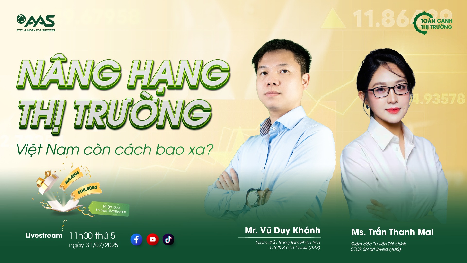 LIVESTREAM: TOÀN CẢNH THỊ TRƯỜNG | 31.07.2025 | NÂNG HẠNG THỊ TRƯỜNG - VIỆT NAM CÒN CÁCH BAO XA?