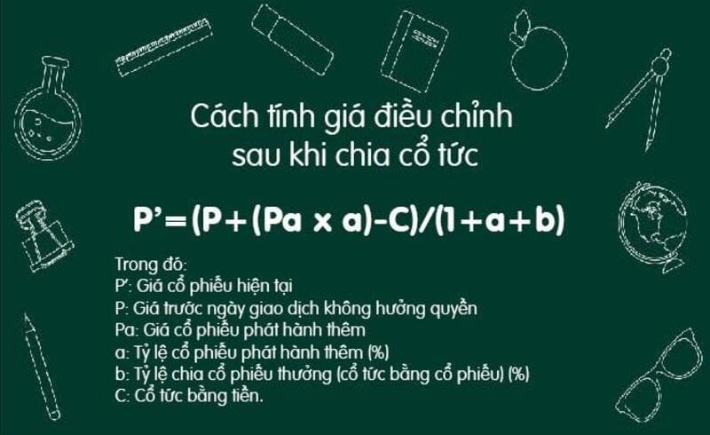 Cách tính giá điều chỉnh sau khi chia cổ tức