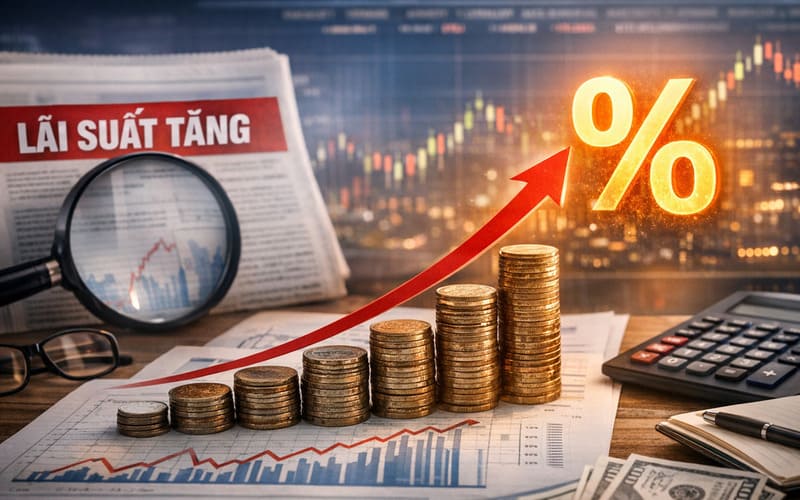Nguyên nhân lãi suất tăng trong 2026.