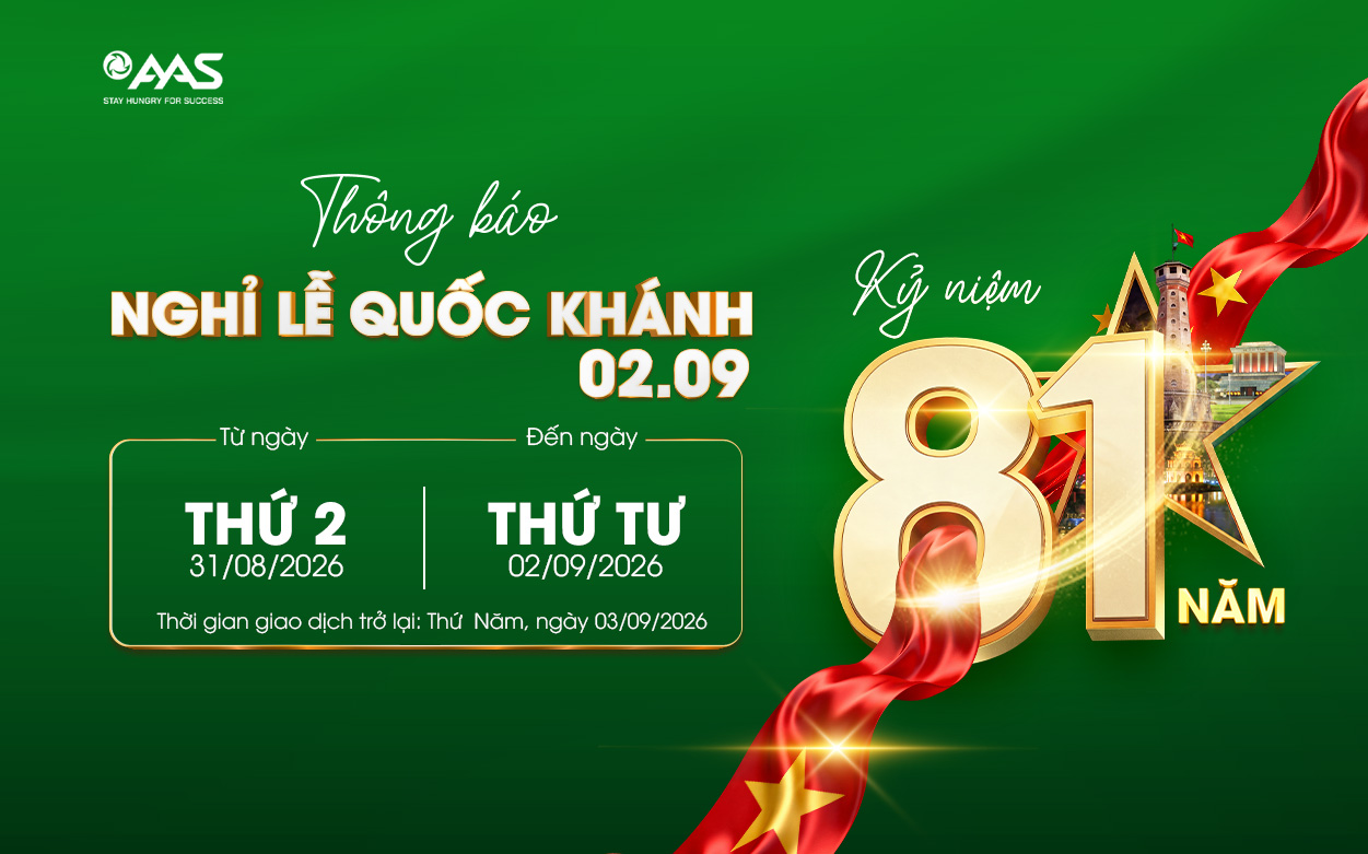 THÔNG BÁO LỊCH NGHỈ LỄ QUỐC KHÁNH 02/09